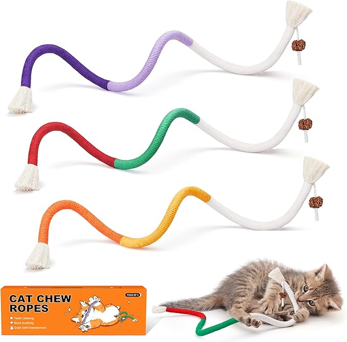 Catnip Chew Rope Toy – Natural, Safe Tooth Cleaner for Indoor Cats