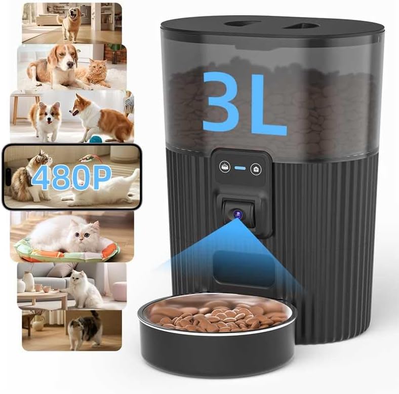 PAPIFEED Smart WiFi Automatic Cat Feeder 3.5L (15 Cups) with App Control & Stainless Steel Bowl