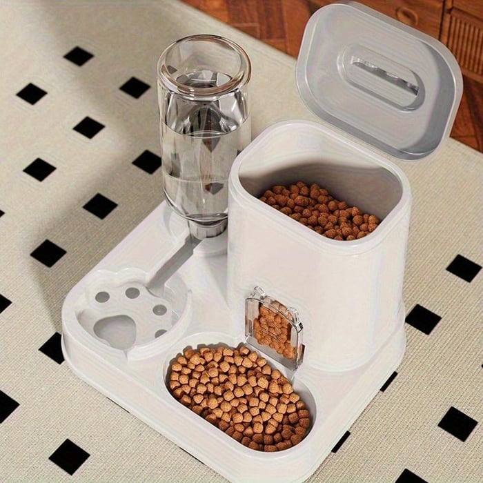 2-in-1 Gravity Pet Feeder and Water Dispenser Station