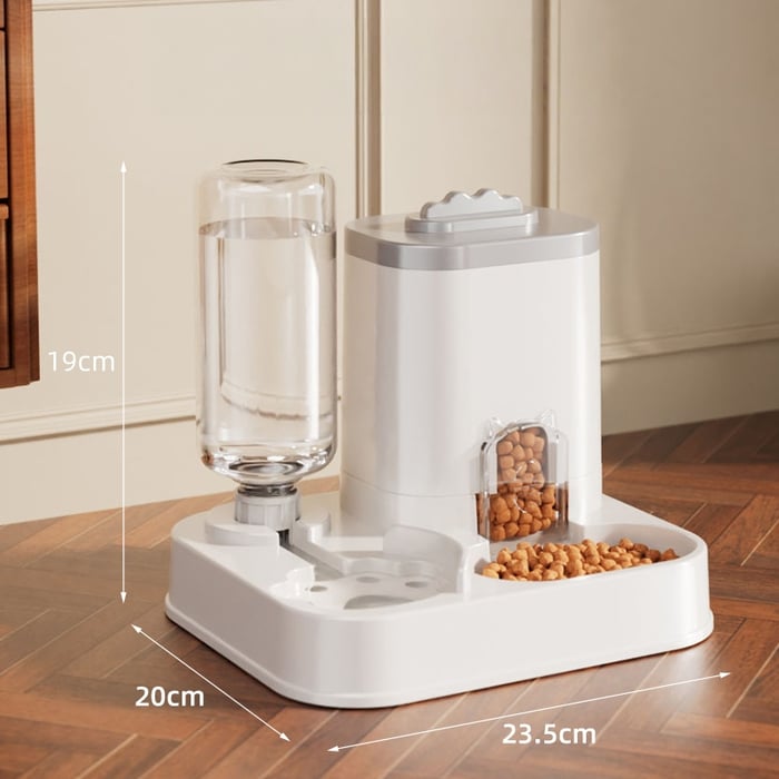 2-in-1 Gravity Pet Feeder and Water Dispenser Station