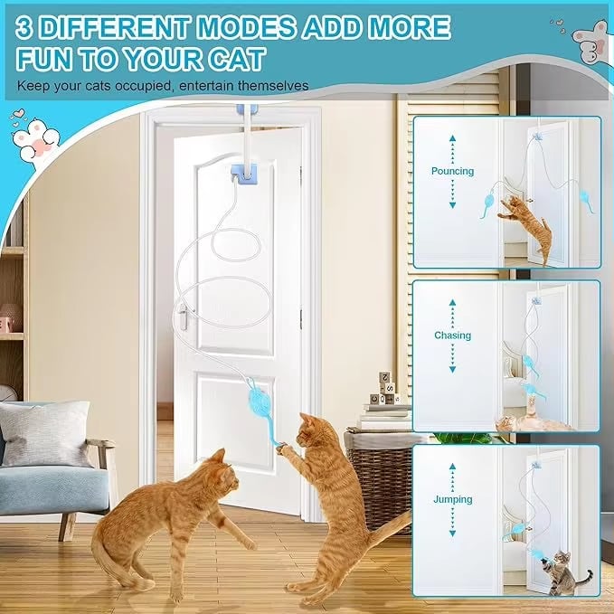 🐱 Automatic Flying Bird Cat Toy – Light Blue Interactive Wand for Indoor Kittens & Adults✨