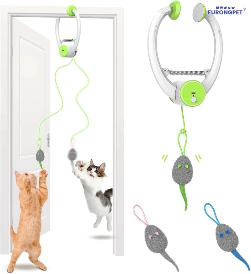 🐱 Automatic Flying Bird Cat Toy – Light Blue Interactive Wand for Indoor Kittens & Adults✨