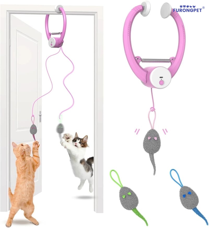 🐱 Automatic Flying Bird Cat Toy – Light Blue Interactive Wand for Indoor Kittens & Adults✨