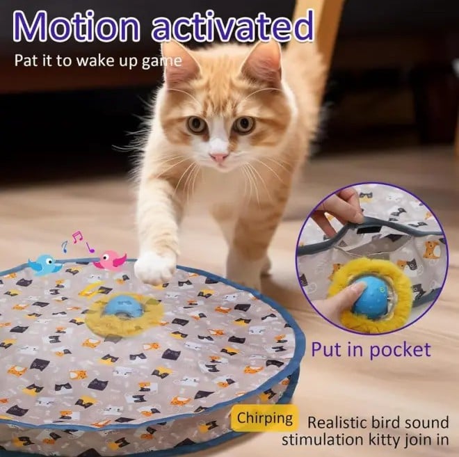 Hot Sales 50% OFF🔥-Interactive Cat Toys Ball Fast Rolling in Pouch