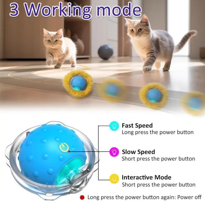 Hot Sales 50% OFF🔥-Interactive Cat Toys Ball Fast Rolling in Pouch