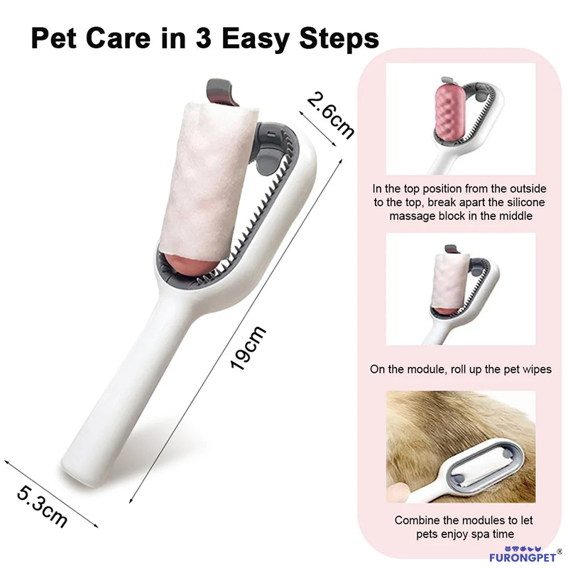 3-in-1 Pet Brush with Water Tank for Cats & Dogs