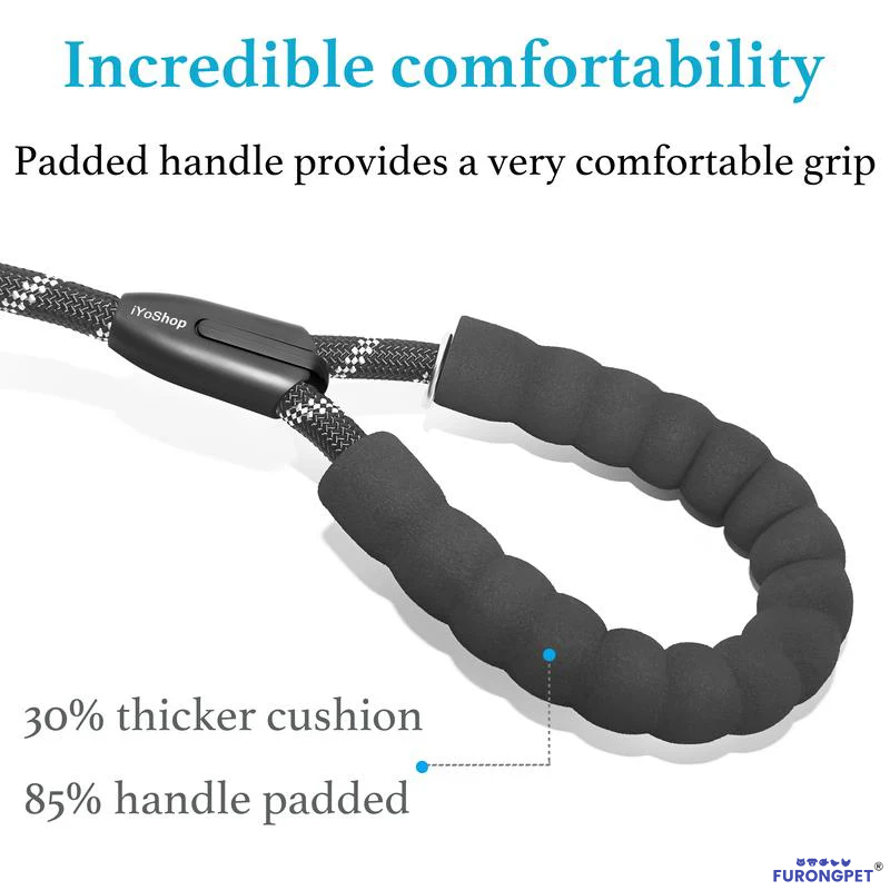 🐶Heavy Duty Dog Leash with Shock Absorbing Bungee for Walking 2 Dogs (25-150 lbs)