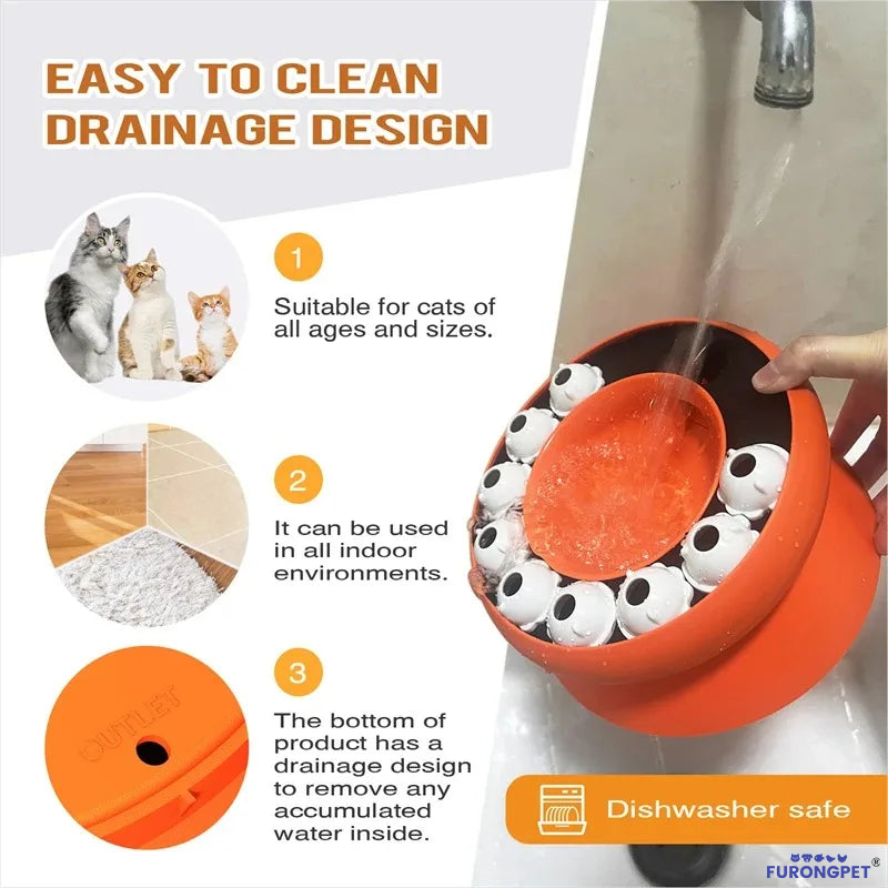 Cat Puzzle Slow Feeder Bowl