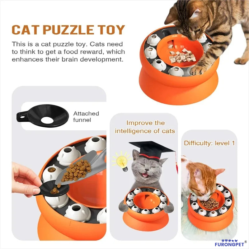 Cat Puzzle Slow Feeder Bowl