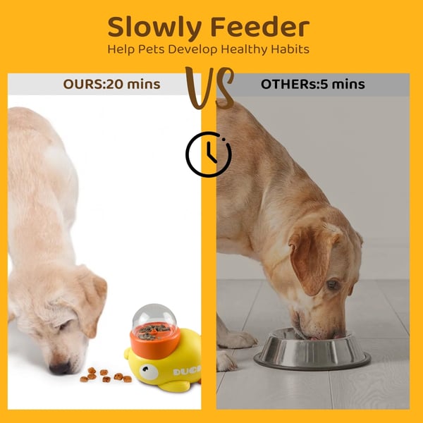 Little Yellow Duck Pet Feeder - Interactive Pecking Fun for Kids!