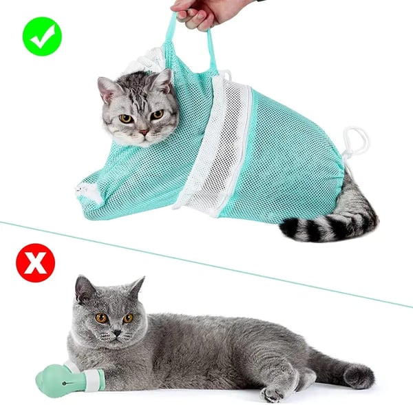 Cat Bathing Grooming Bag Set of 2