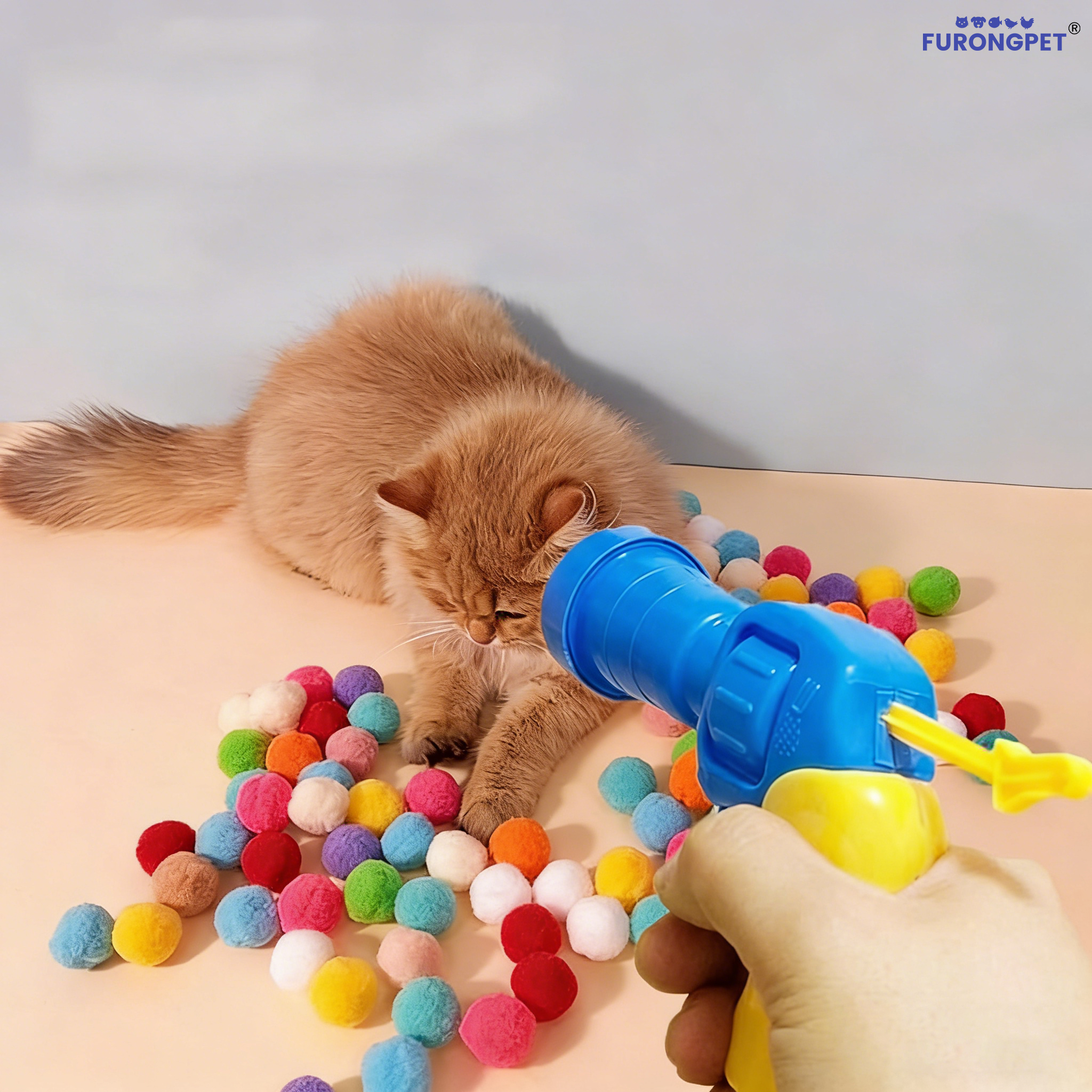 🔥 Hot sale-To Spend More Time With Your Pets❤Plush Ball Shooting Gun