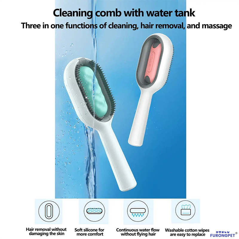 3-in-1 Pet Brush with Water Tank for Cats & Dogs