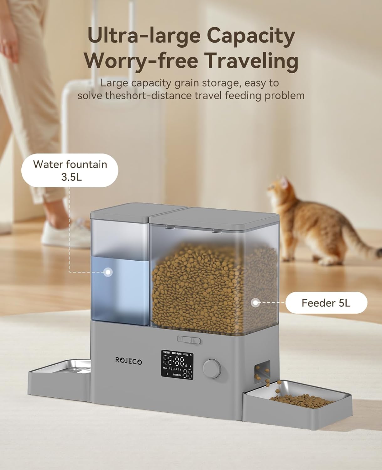 Pet Automatic Cat Feeder and Gravity Water Dispenser