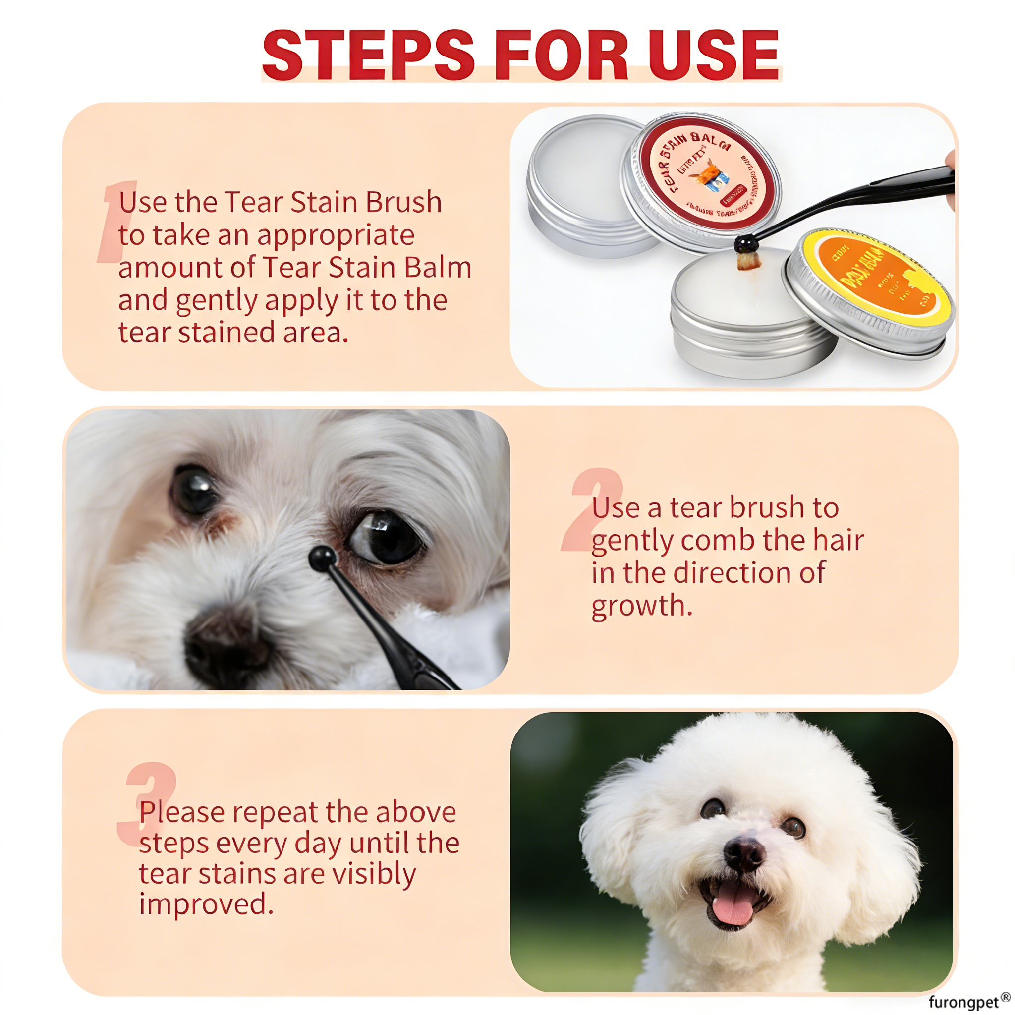 🐱🐶Pet Tear Stain Protection Cream & Brush Set