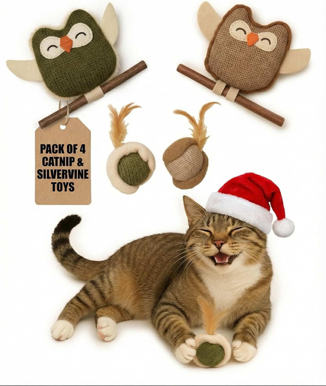 Owl Cat Toy for Self-Amusement and Stress Relief with Catnip