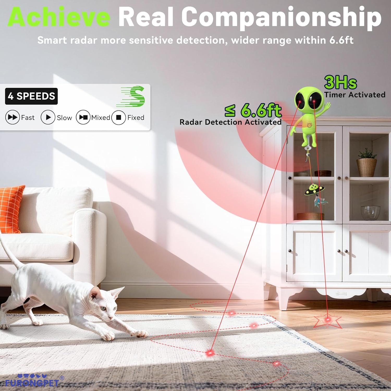 🐱Laser Cat Toys for Indoor Cats🐈2 in 1 Interactive Automatic Dual Laser & Catnip UFO Dangler