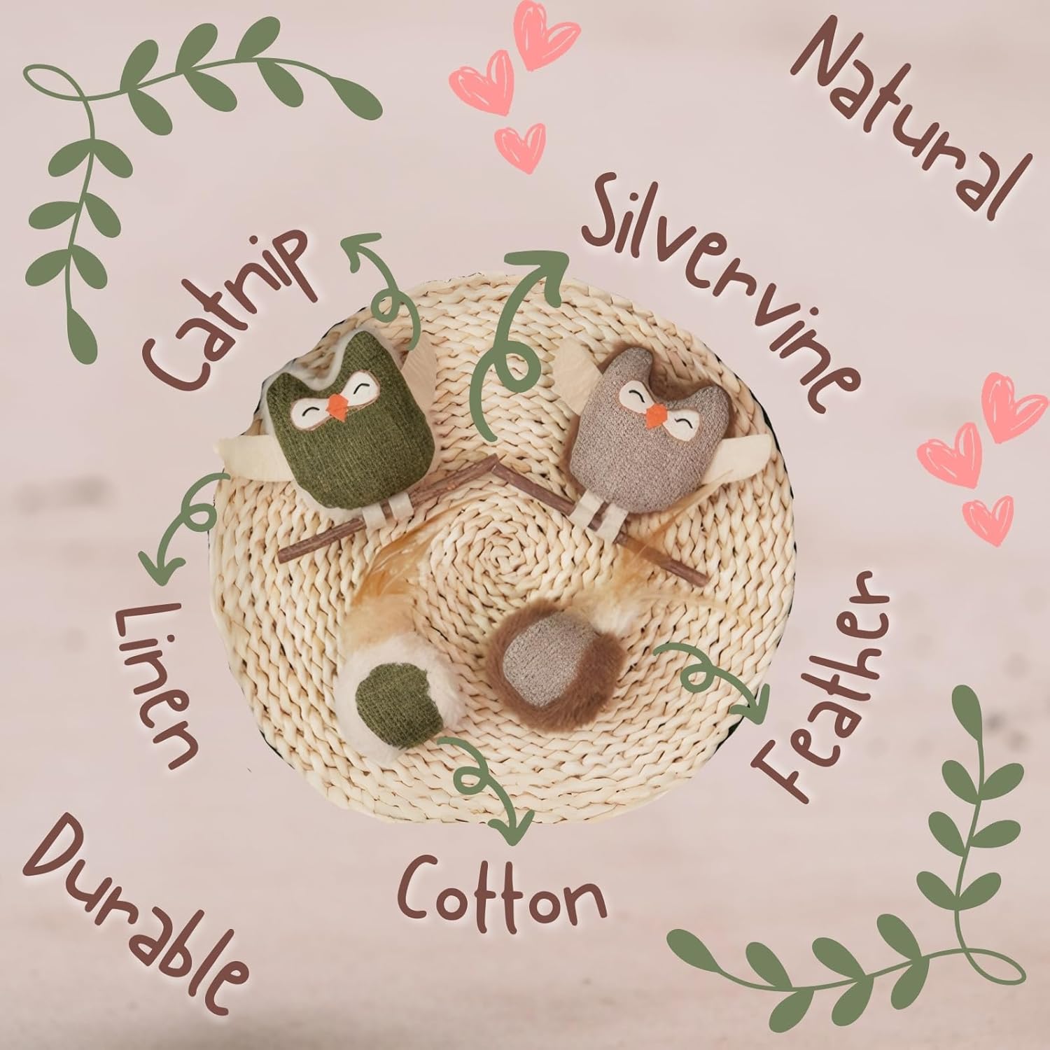 Owl Cat Toy for Self-Amusement and Stress Relief with Catnip