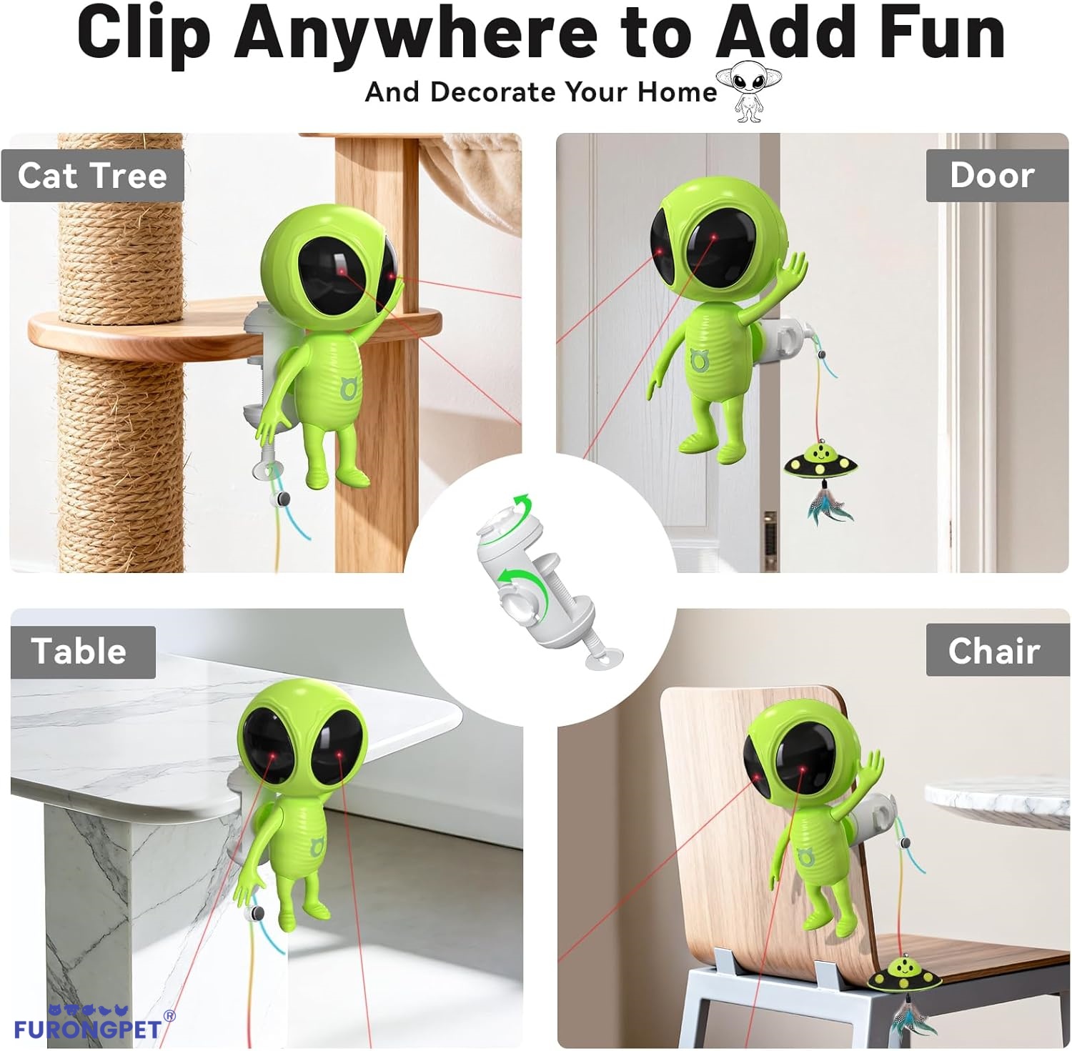 🐱Laser Cat Toys for Indoor Cats🐈2 in 1 Interactive Automatic Dual Laser & Catnip UFO Dangler