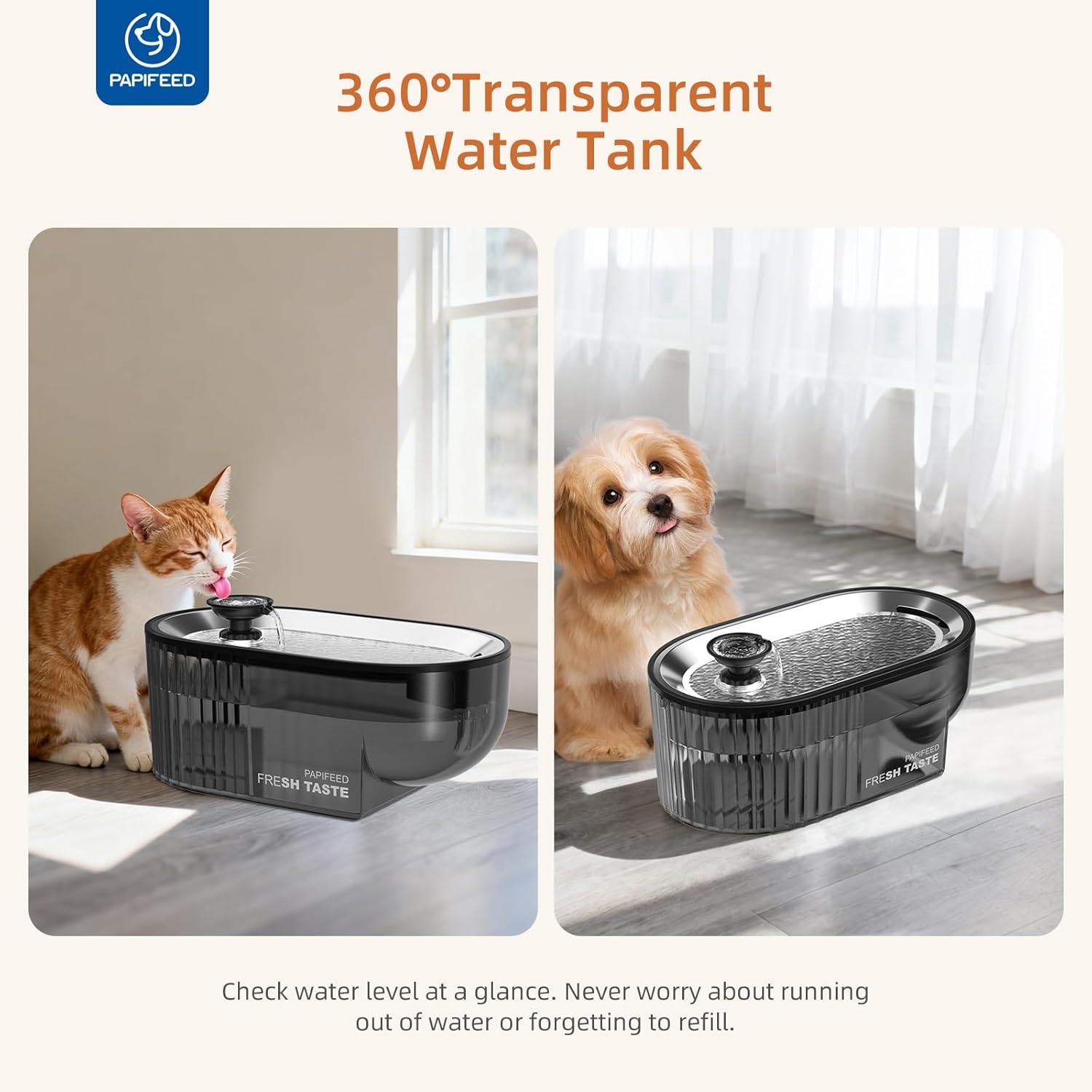 PAPIFEED Smart WiFi Automatic Cat Feeder 3.5L (15 Cups) with App Control & Stainless Steel Bowl