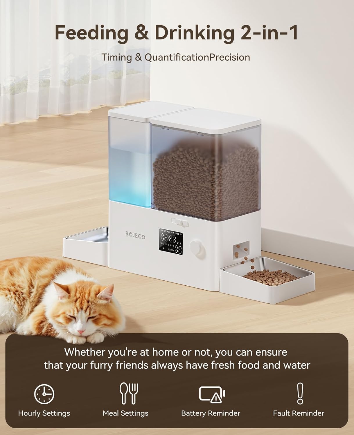 Pet Automatic Cat Feeder and Gravity Water Dispenser