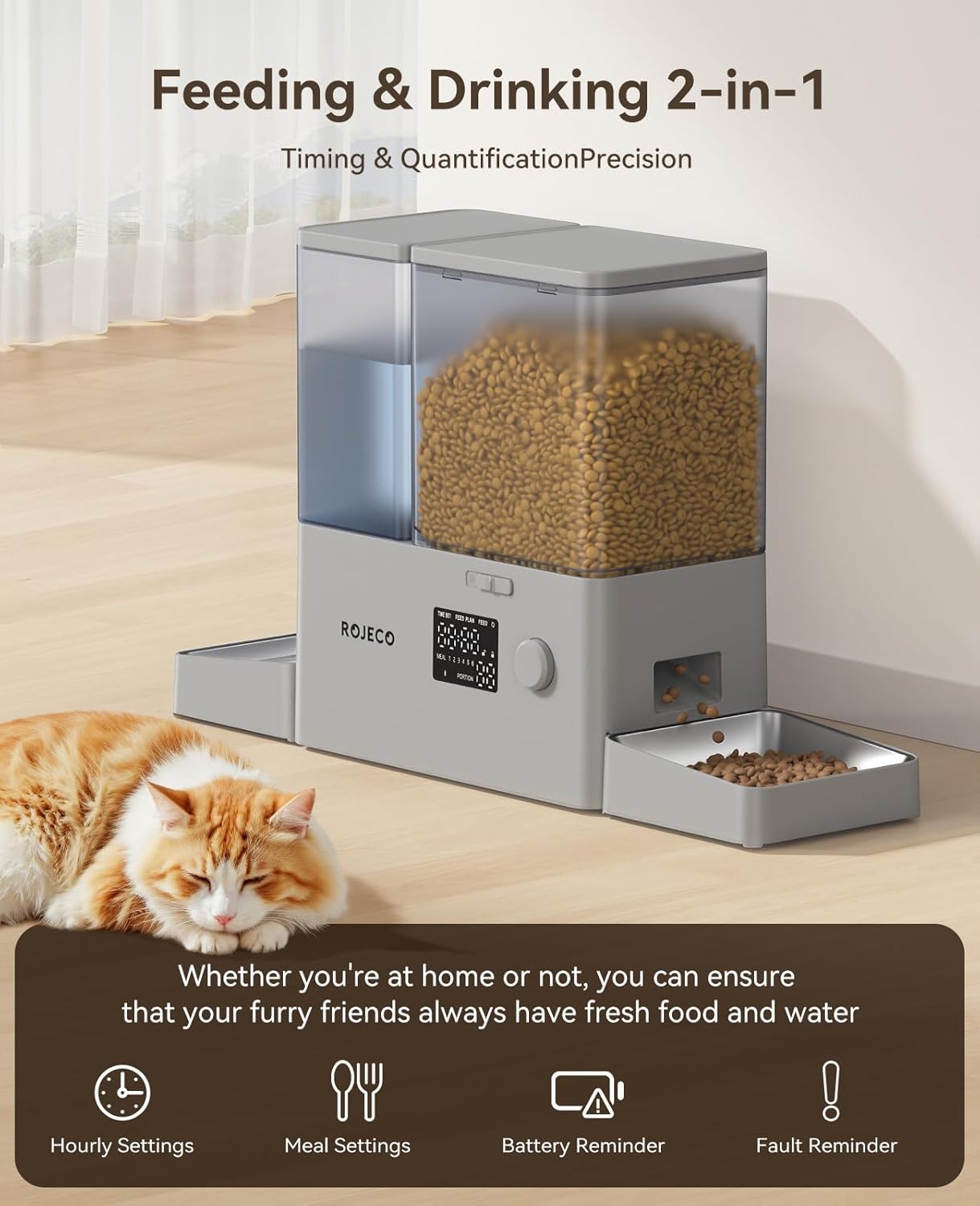 Pet Automatic Cat Feeder and Gravity Water Dispenser