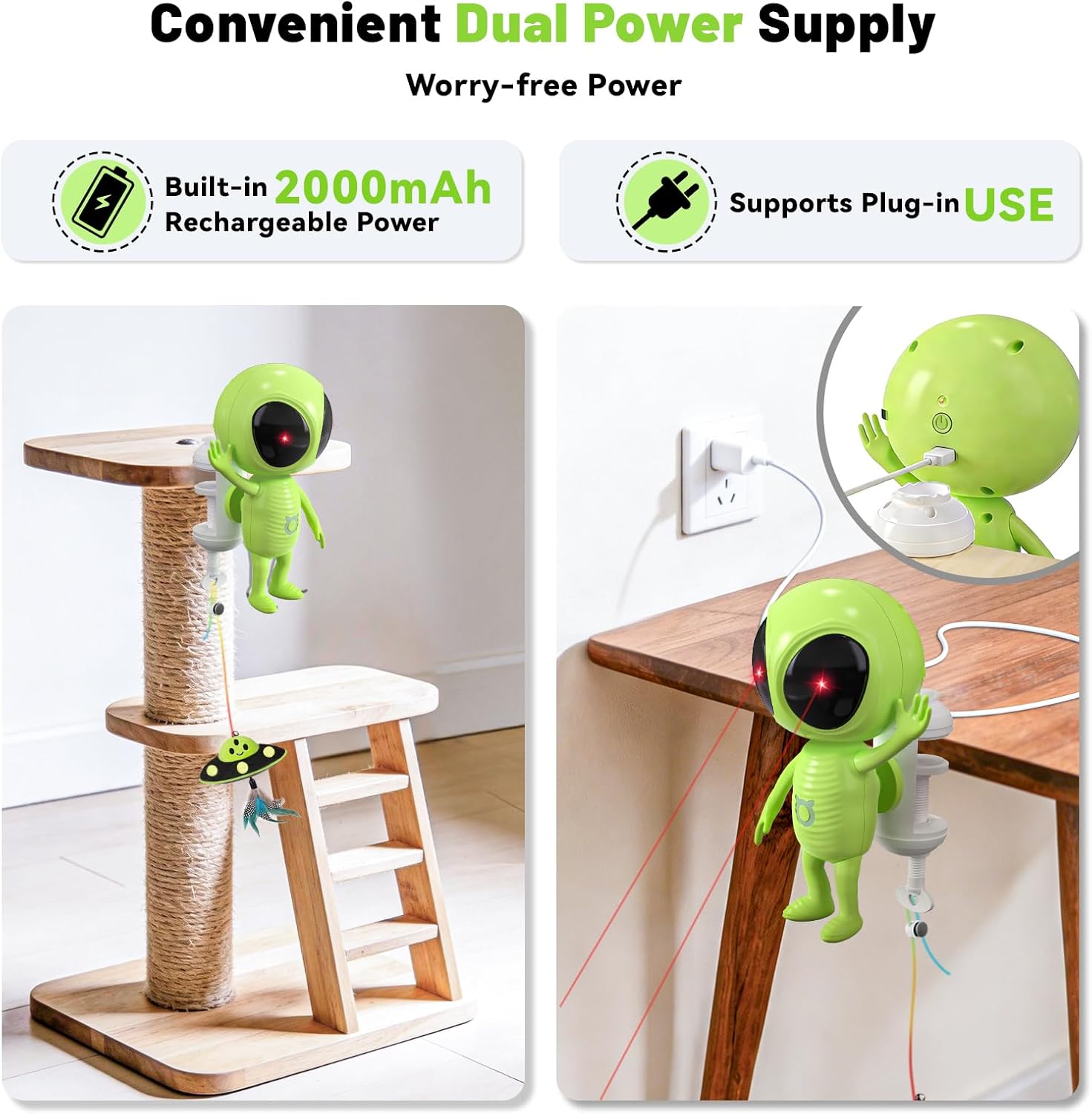 🐱Laser Cat Toys for Indoor Cats🐈2 in 1 Interactive Automatic Dual Laser & Catnip UFO Dangler