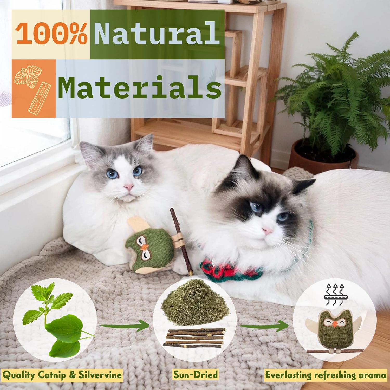 Owl Cat Toy for Self-Amusement and Stress Relief with Catnip