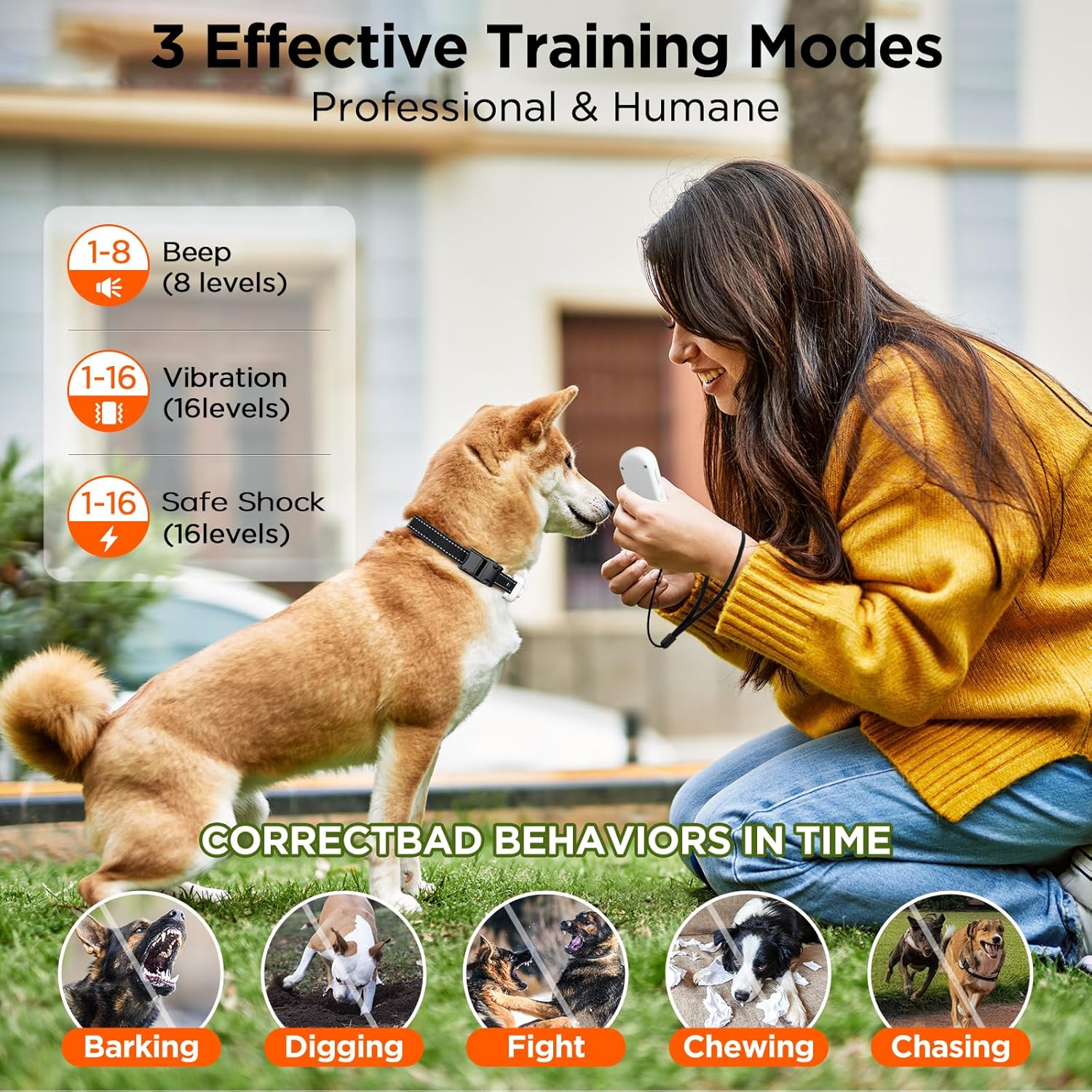 Dog Shock Collar, 3300Ft Dog Training Collar With Remote