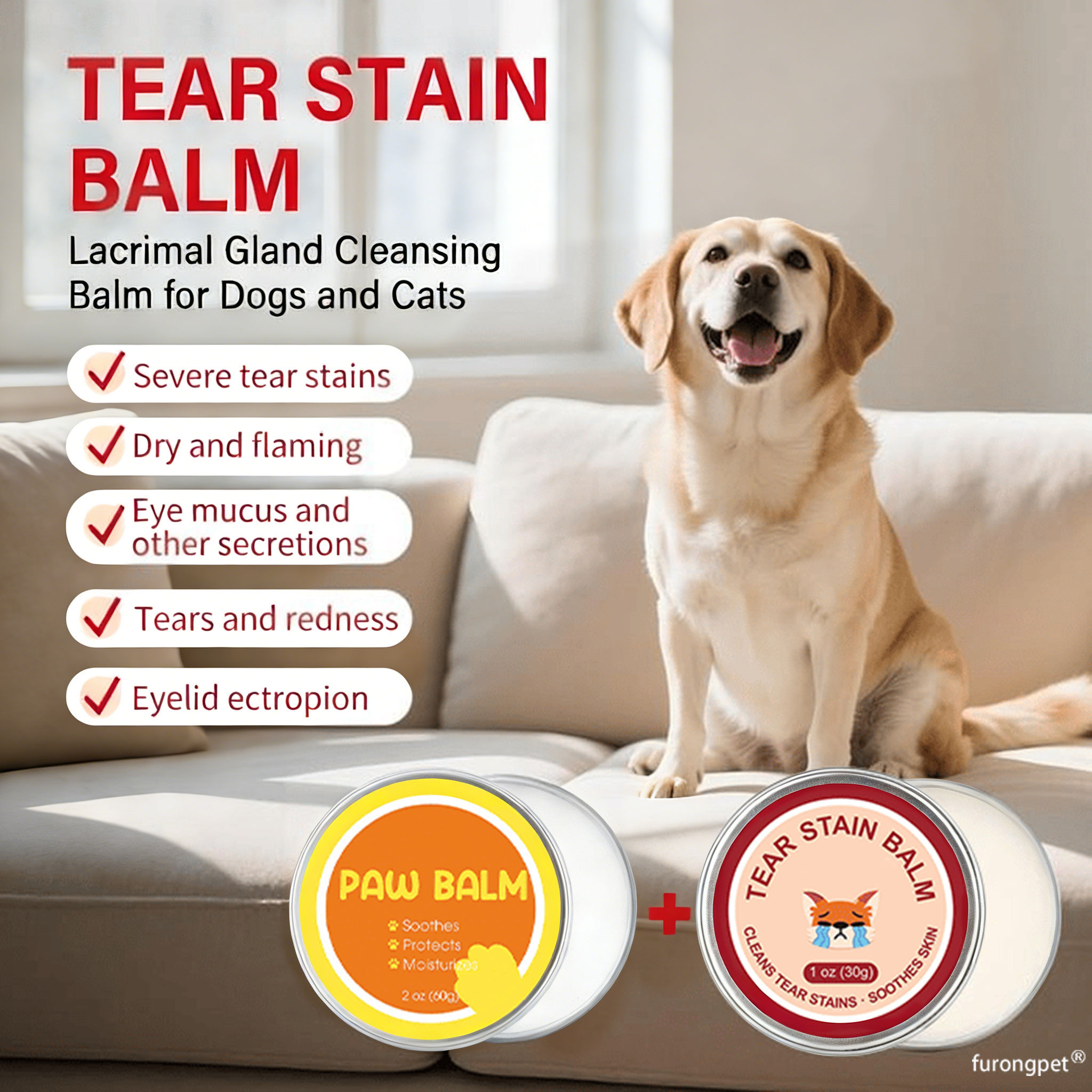 🐱🐶Pet Tear Stain Protection Cream & Brush Set