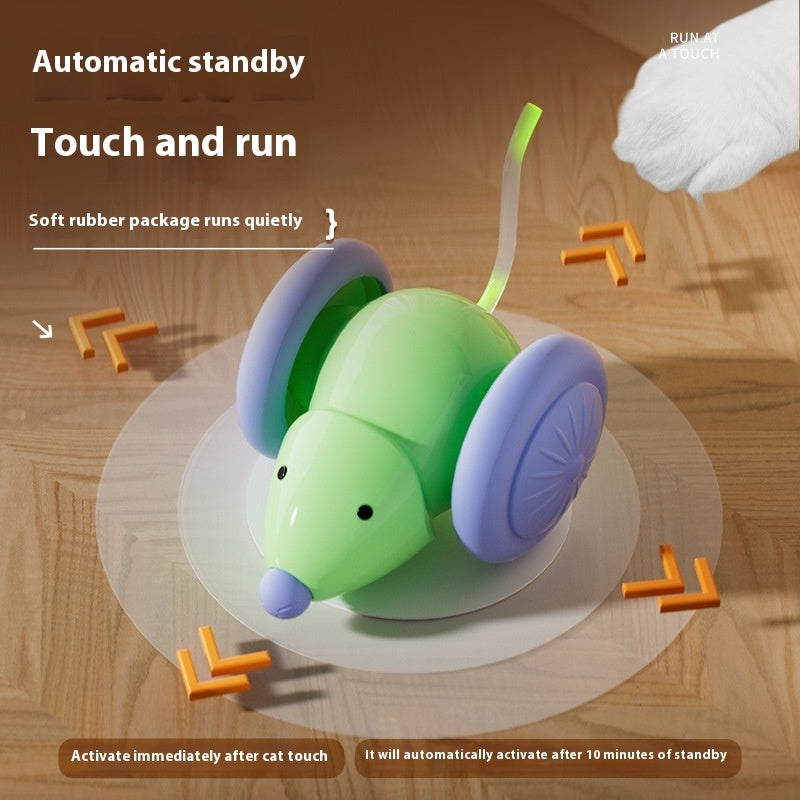 Interactive Electric Mouse Cat Toy with Obstacle Avoidance