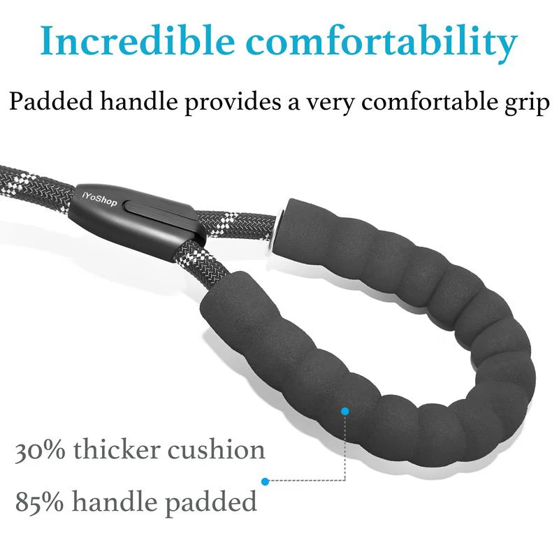 🐶Heavy Duty Dog Leash with Shock Absorbing Bungee for Walking 2 Dogs (25-150 lbs)