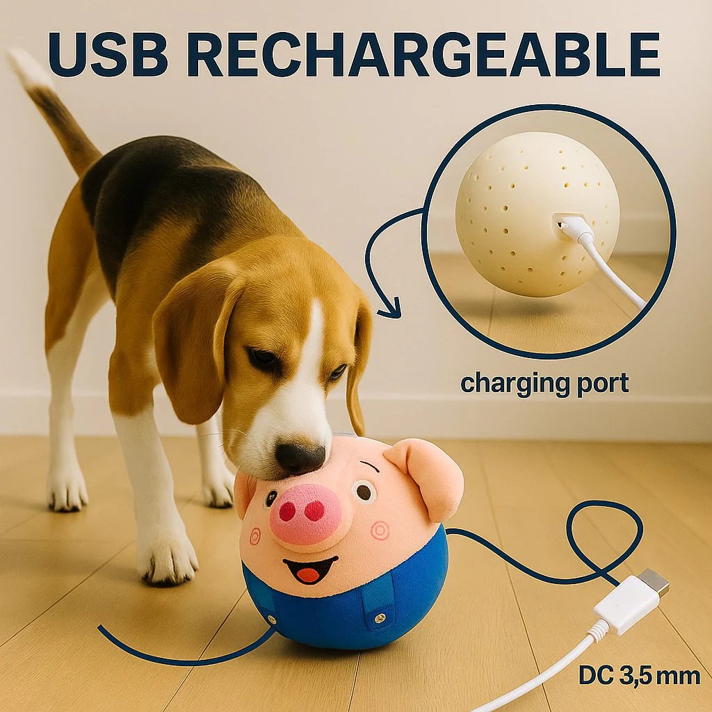 BouncyPig Smart Interactive Jumping Dog Toy (Rechargeable)
