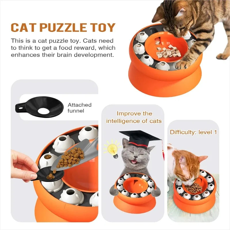 Cat Puzzle Slow Feeder Bowl