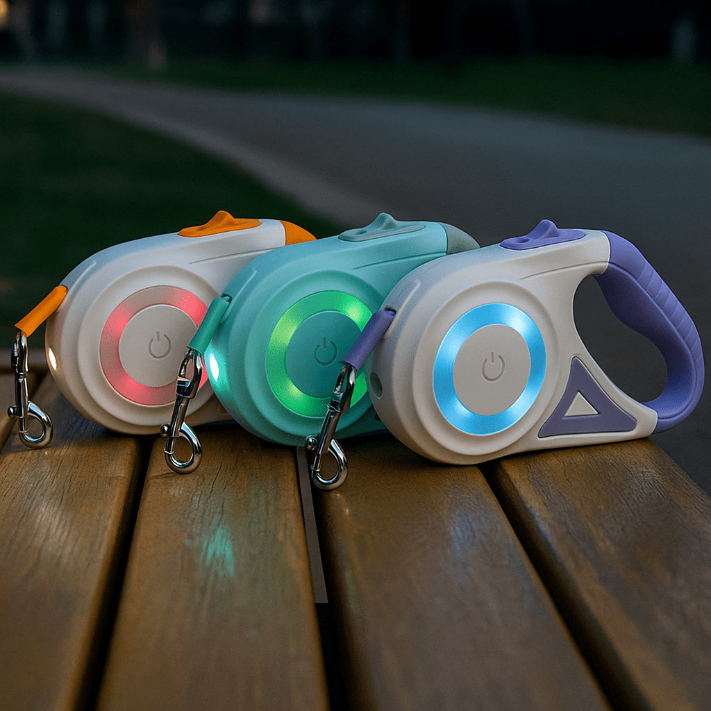 Automatisk LED-Hundkoppel med Ficklampa（196 in）