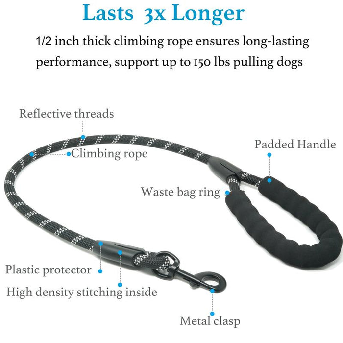 Heavy Duty Dog Leash with Shock Absorbing Bungee