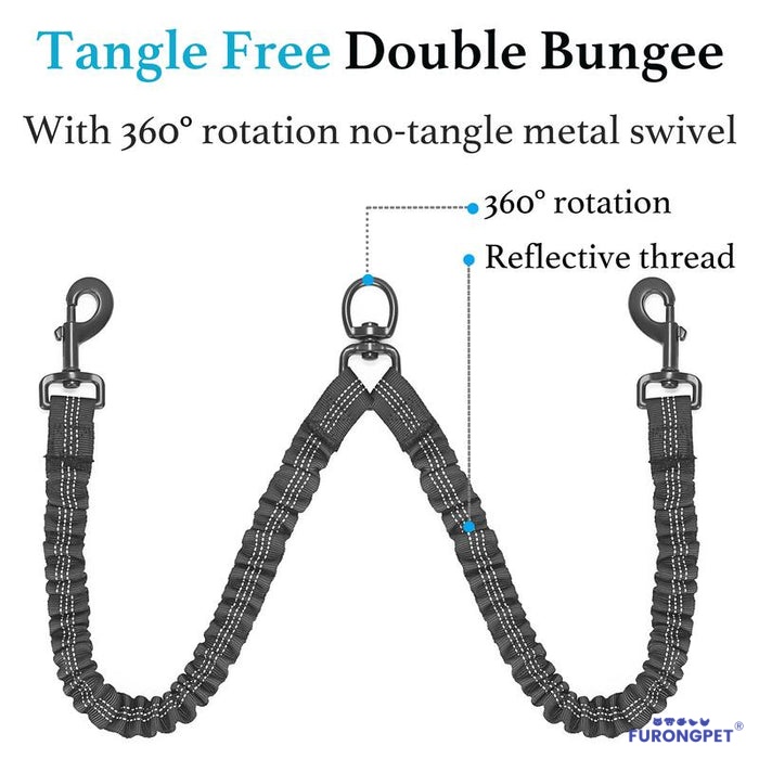 Heavy Duty Dog Leash with Shock Absorbing Bungee