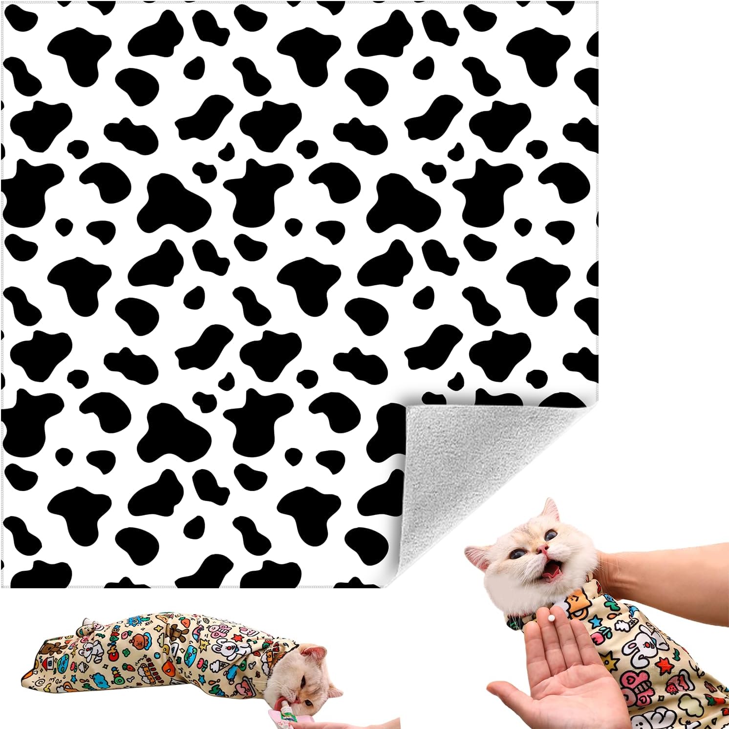 Cat Grooming Wrap, Self-Adherent Soft Cat Blanket to Wrap