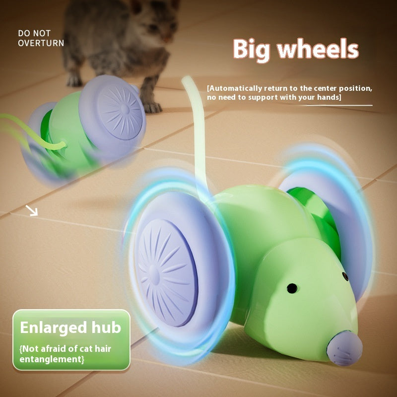 Interactive Electric Mouse Cat Toy with Obstacle Avoidance