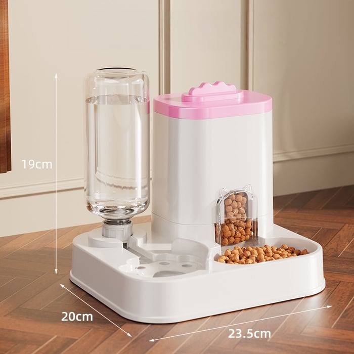 2-in-1 Gravity Pet Feeder and Water Dispenser Station