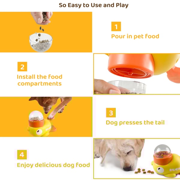 Little Yellow Duck Pet Feeder - Interactive Pecking Fun for Kids!