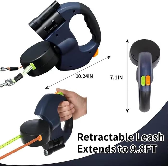 🐕 New Dual-Head Retractable Pet Leash 🐕‍🦺