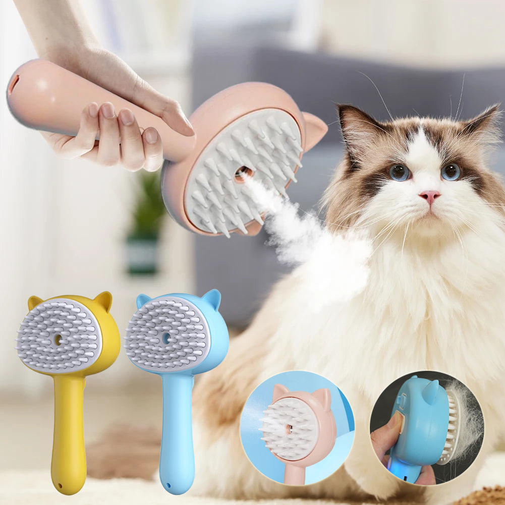 Rechargeable Mist Pet Grooming Brush for Dogs & Cats