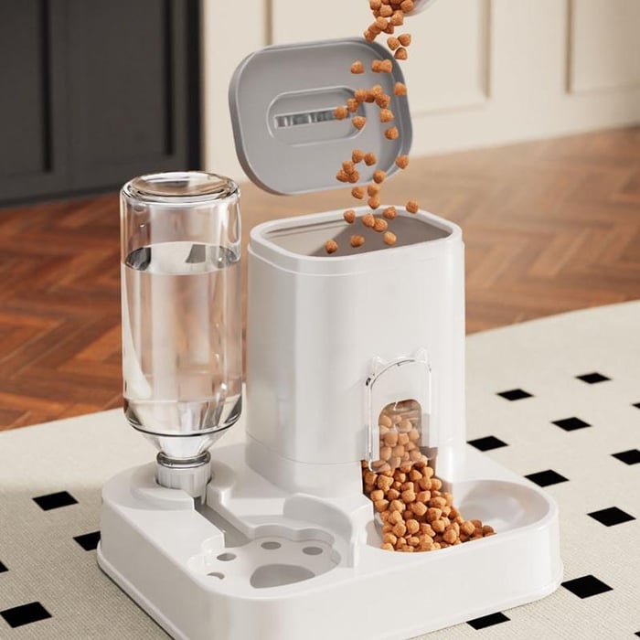 2-in-1 Gravity Pet Feeder and Water Dispenser Station