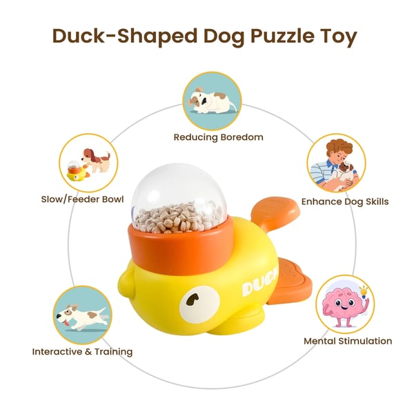 Little Yellow Duck Pet Feeder - Interactive Pecking Fun for Kids!