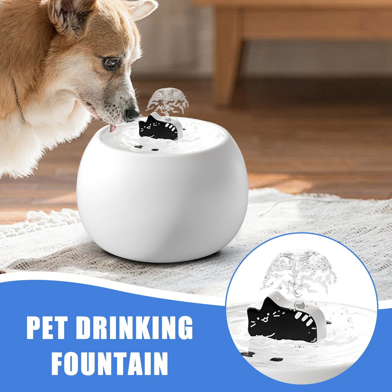 Cat Water Fountain Detachable Drinking Fountain With 3D Sensor