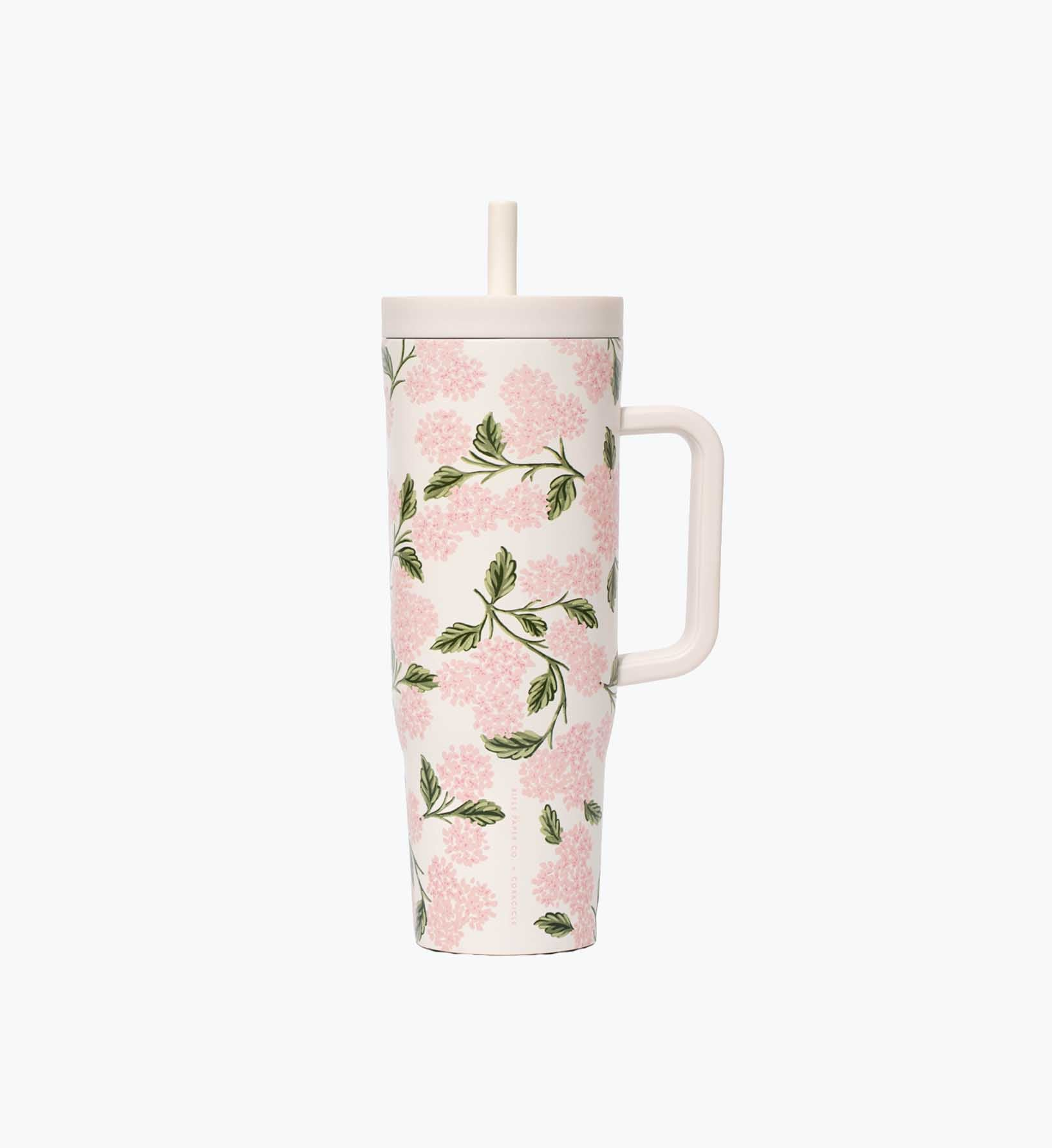 Copo Térmico Quencher 1,2L com Alça e Canudo - Estampa Exclusiva Floral 🌸
