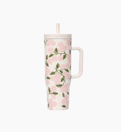 Copo Térmico Quencher 1,2L com Alça e Canudo - Estampa Exclusiva Floral 🌸