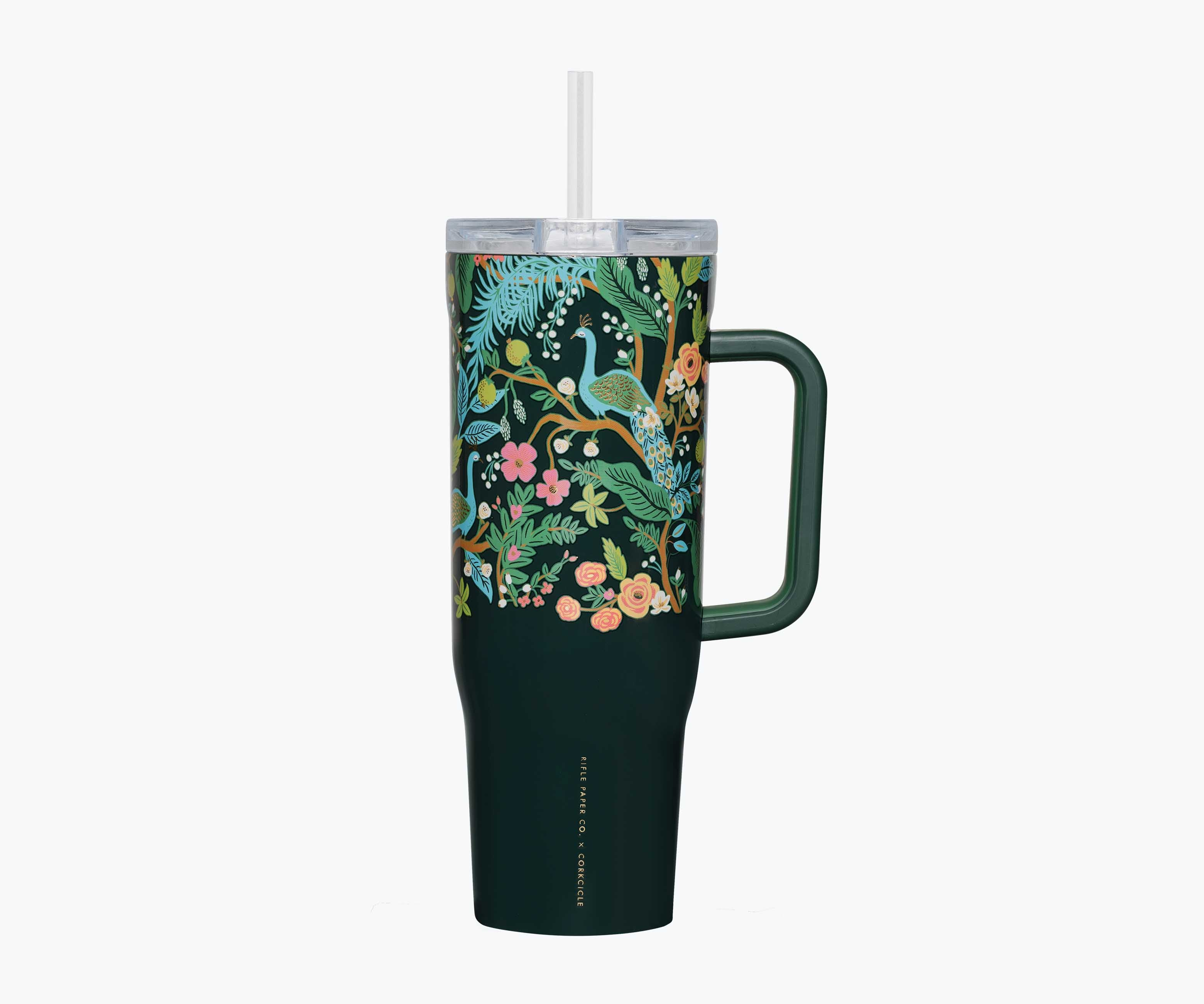 Copo Térmico Quencher 1,2L com Alça e Canudo - Estampa Exclusiva Floral 🌸