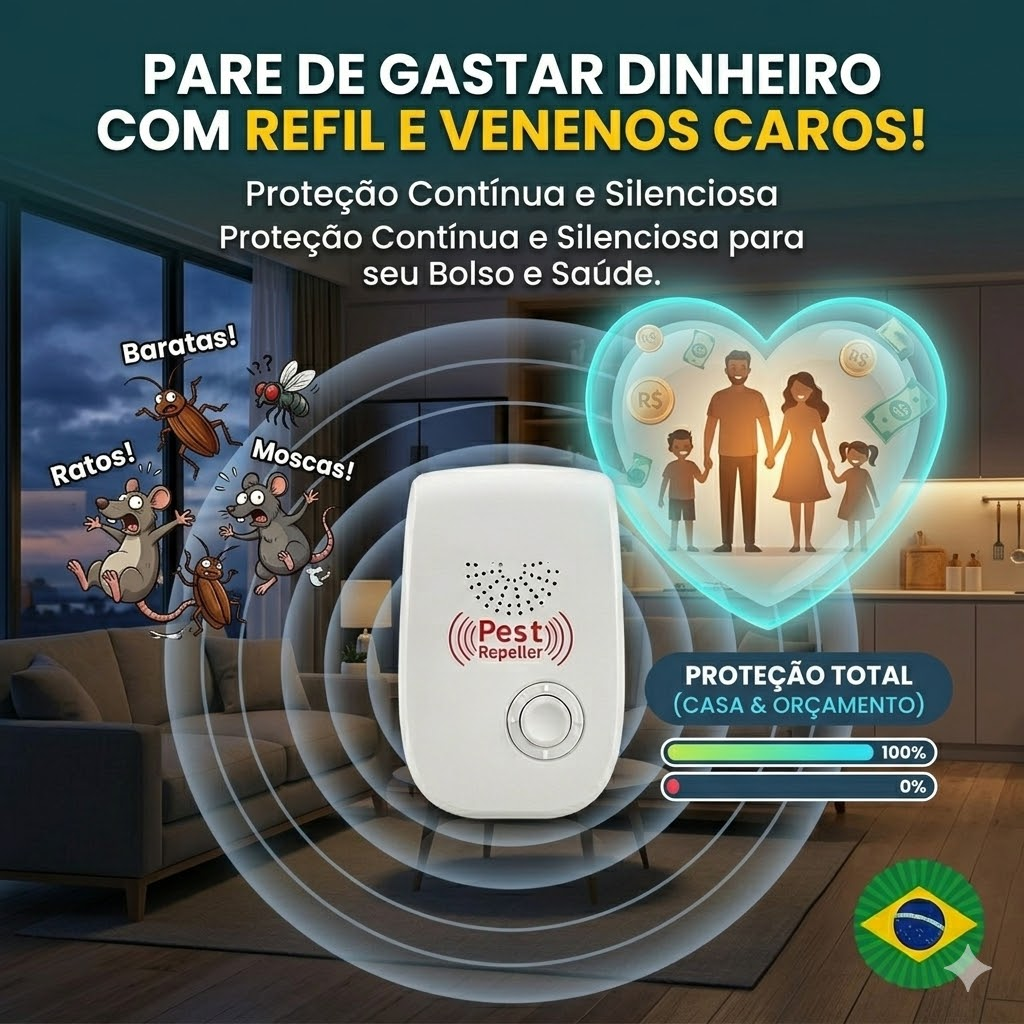 Repelente Ultrassônico Pro: Adeus Mosquitos da Dengue e Pragas Sem Usar Veneno!